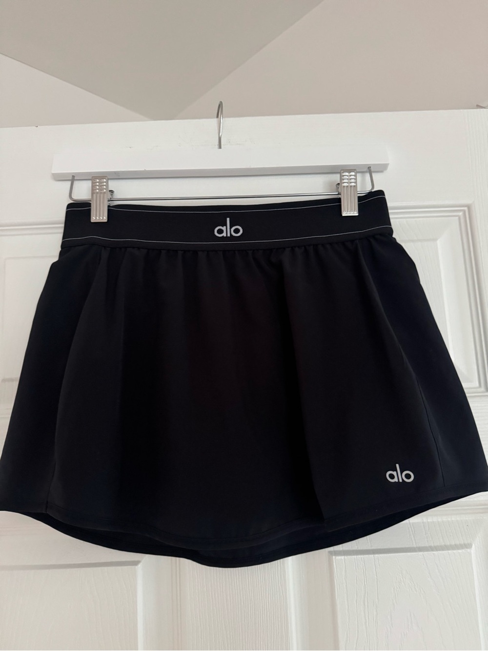 ALO Yoga Black Circle Skirt with Subtle Logo